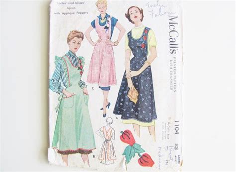 Vintage Mccall S Apron Pattern Etsy Aprons Patterns