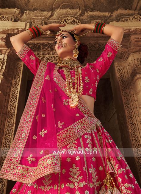 Pink Silk Bridal Designer Lehenga Choli