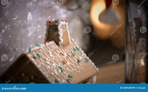 Santa Claus Decorating A Gingerbread House Stock Video Video Of