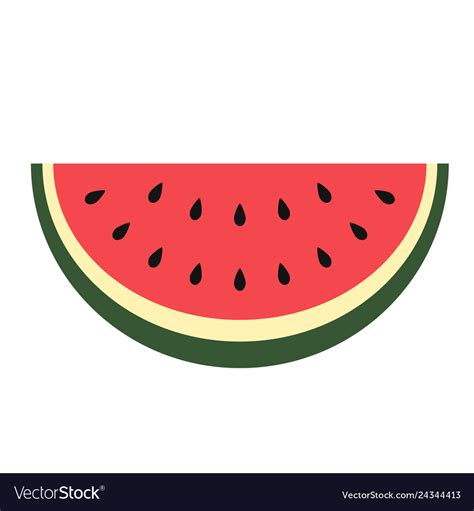 Watermelon Slice Flat Color Art Royalty Free Vector Image