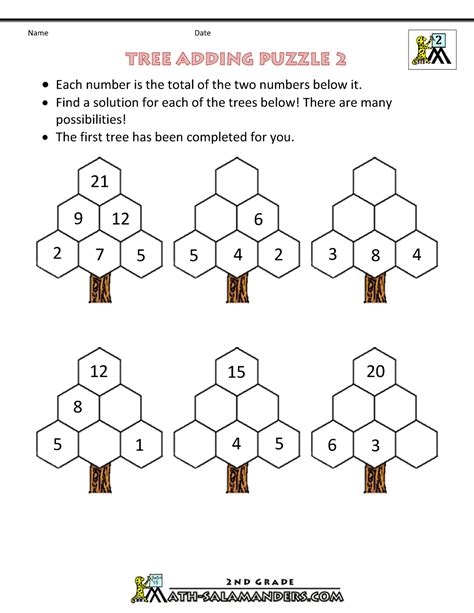 Math Puzzles 2nd Grade