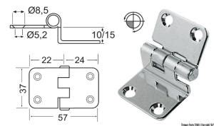 Cerniera Inox 57x37x15 Mm 38 441 56 Osculati Cerniere