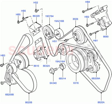 Pulleys And Drive Belts Aj Petrol 4 2 V8 Supercharged Parts For Land