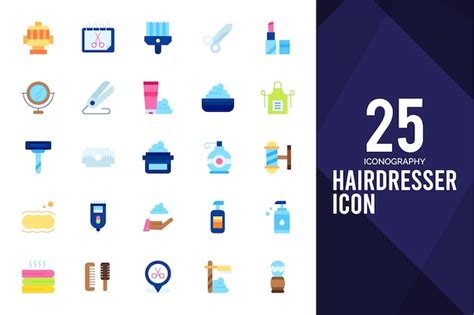 Premium Vector 25 Hairdresser Flat Icon Pack Vector Illustration