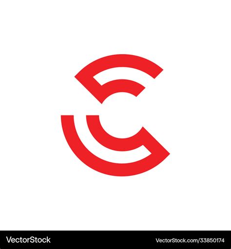 Letter C Simple Circle Geometric Logo Royalty Free Vector