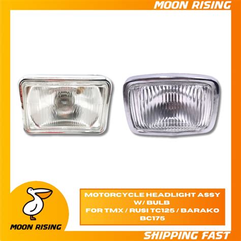 MOTORCYCLE HEADLIGHT ASSY WITH BULB FOR TMX RUSI TC125 BARAKO BC175