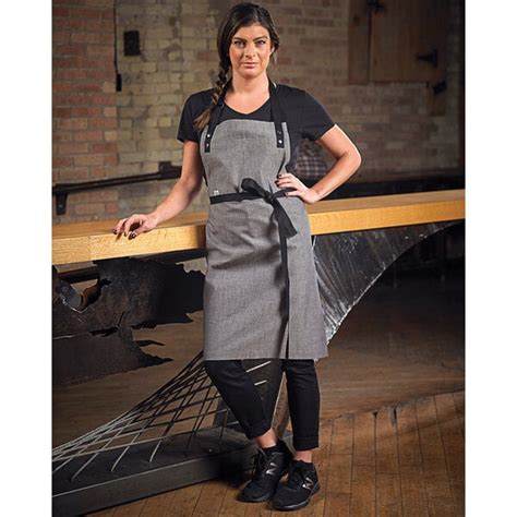 Mercer Culinary M63205gry Metro Edge Odin Gray Chambray Bib Apron With