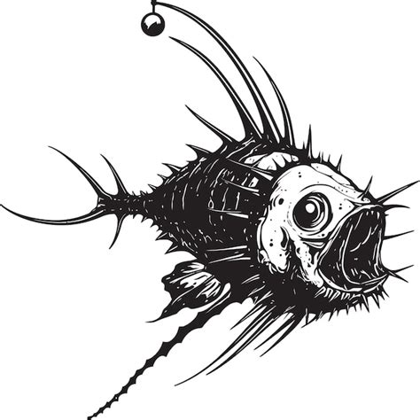 Premium Vector Wicked Whiskers Evil Angler Fish Vector Logo Sinister