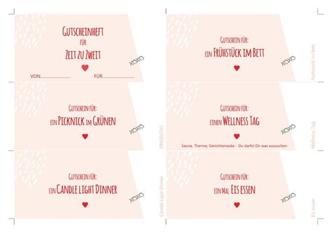 Zeit Zu Zweit Gutscheinheft Zum Valentinstag Mit Freebie Dekotopia