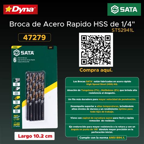 Broca De Acero Rapido Hss De St L Dyna Cia S A