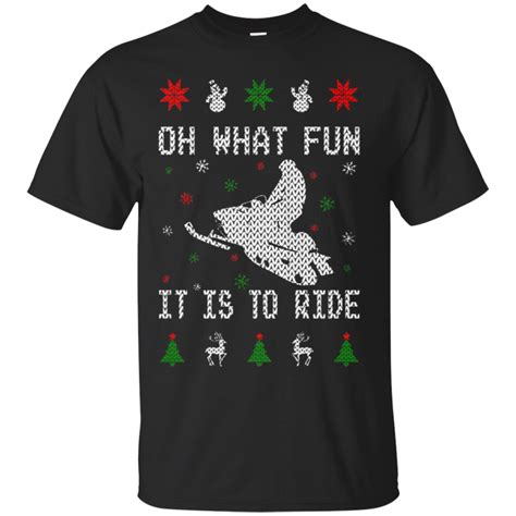 Shop Oh What Fun It Is To Ride Snowmobile Ugly Christmas Tees T Shirt