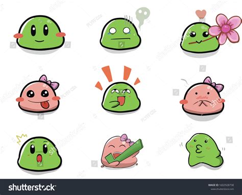 Funny Green Slime Simple Cute Character Stock Vector (Royalty Free) 1602928738 | Shutterstock