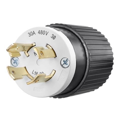 Locking Devices Industrial Male Plug 30A 3 Phase Delta 480V AC 3