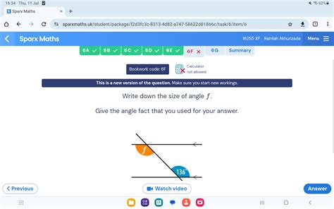 1634 Thu 11 Jul Sparx Maths Sparxmathsuk StudyX