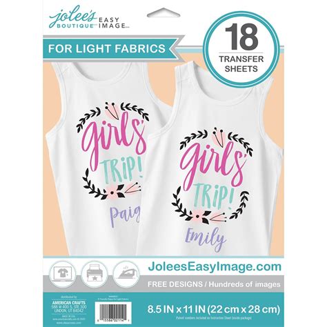 Jolee S Boutique® Easy Image® Light Fabric Transfer Sheets 18ct Michaels Light Fabric