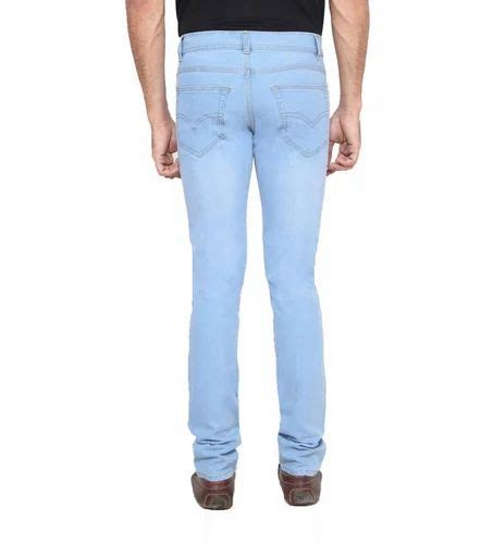 Blue Faded Stretchable Denim Regular Fit Jeans Gents Denim Pants मन