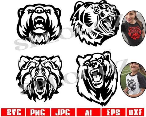 Bears Svg Bear Svg Grizzly Svg Bears Mascots Vector Silhouette Cameo