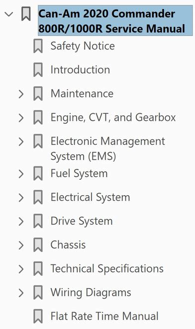 Can Am 2020 Commander 800r Service Manual