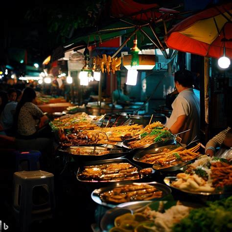 Bangkok Tailandia La Comida Callejera Tailandesa