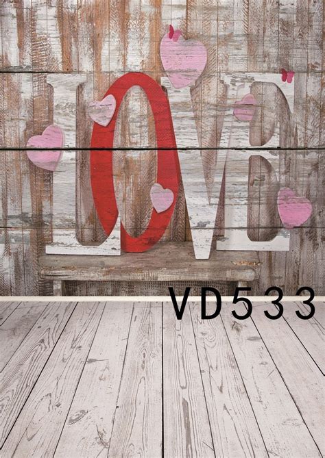 Mohome X Ft Valentine S Day Photography Backdrop Love Heart Wooden