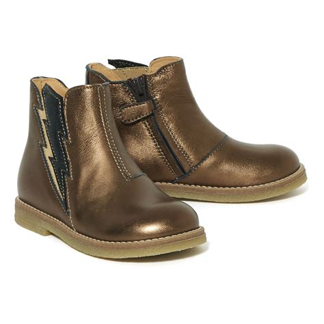 Lightning Boots Gold Ocra Shoes Children
