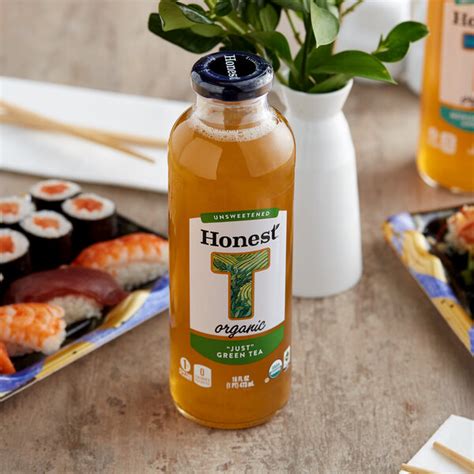 Honest Tea 16 Fl Oz Organic Unsweetened Just Green Iced Tea 12 Case