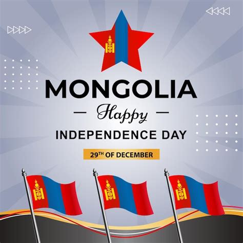 Premium Vector Mongolia Poster Banner For Independence Day