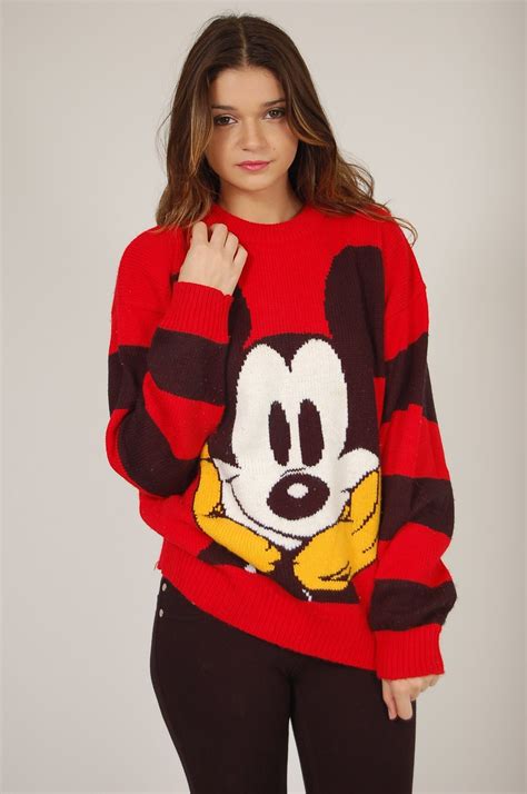 Vintage 80s MICKEY MOUSE Sweater Oversized Novelty Jumper