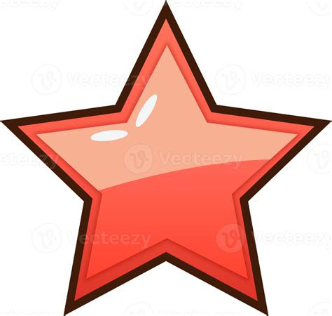 Red Cartoon Star Button Png