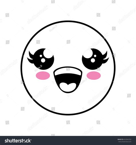 Cute Kawaii Emoticon vector de stock libre de regalías 652045702