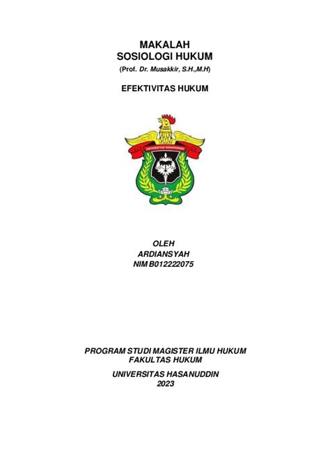 Pdf Makalah Sosiologi Hukum