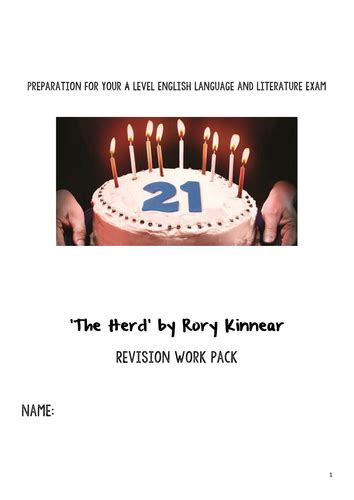 'The Herd' by Rory Kinnear revision workbook for AQA LangLit A Level ...