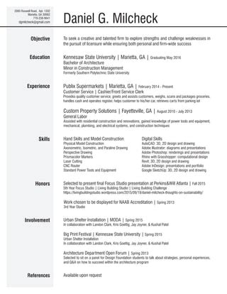 Daniel Milcheck Resume PDF