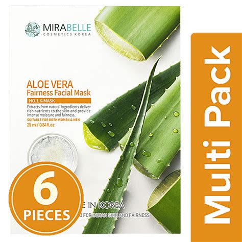 Buy Mirabelle Korea Aloe Vera Fairness Facial Mask Online At Best