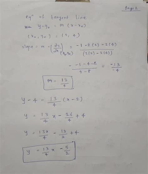 Solved Use Implicit Differentiation To Find An Equation Of The