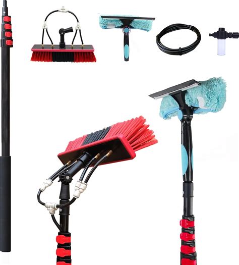 Cnhopole Ft Water Fed Pole Brush With Squeegee Kit Telescoping High