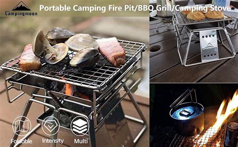 Campingmoon Foldable Bbq Grill Portable Charcoal Grill Stainless