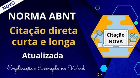 Como fazer CITAÇÃO DIRETA CURTA e LONGA na nova NORMA ABNT 2023