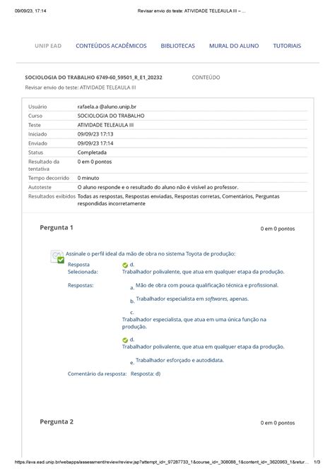 Atividade Teleaula Iii Revisar Envio Do Teste