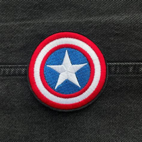 Нашивка на одежду Marvel Щит Капитана Америки , термонашивка 73 мм ...