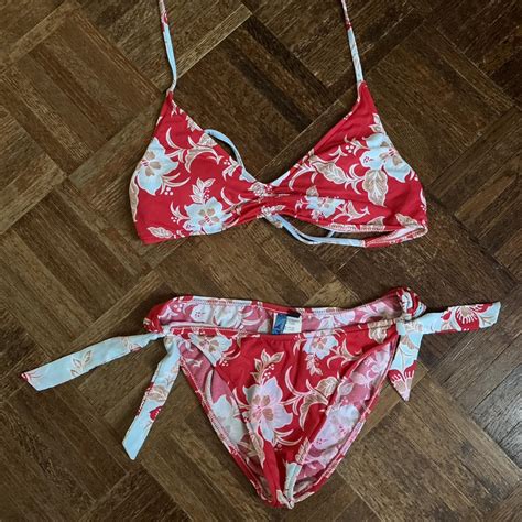 Early 2000s Bikini Set Tagged Medium Waist Depop