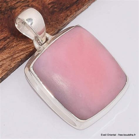 Pendentif Carr En Opale Rose Des Andes