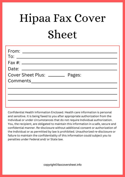 Hipaa Fax Cover Sheet Templates Printable In Pdf And Word