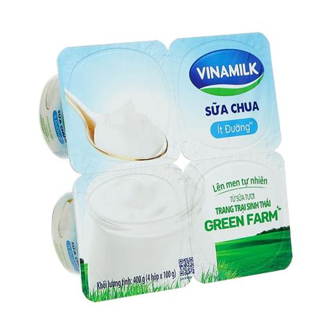 Sữa chua Vinamilk Green Farm ít đường lốc 4x100g Đặt hàng Coop Online