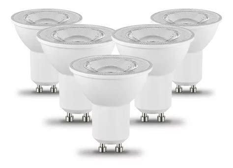 Lampara Led Dicro Rosca Gu10 7w Hogar Pack X5 Fria Calida