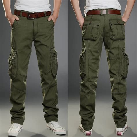 Men Cargo Pants Men Military Style Work Trousers Multi Side Pockets