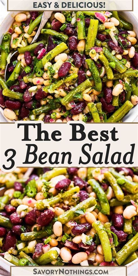 Perfect Three Bean Salad Recipe Savory Nothings Bean Salad Recipes Green Bean Salad Recipes