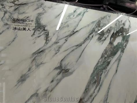 White Marble Vein Sintered Stone Floor Big Slab Tile From China