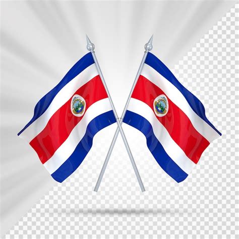 Premium PSD Two Flags Costa Rica