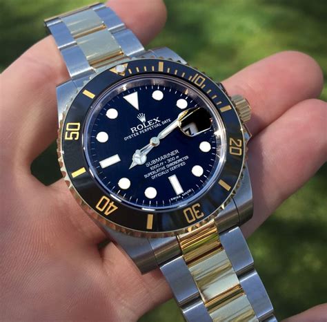 Rolex Two Tone Submariner W Black Dial Ref 116613LN Rolex